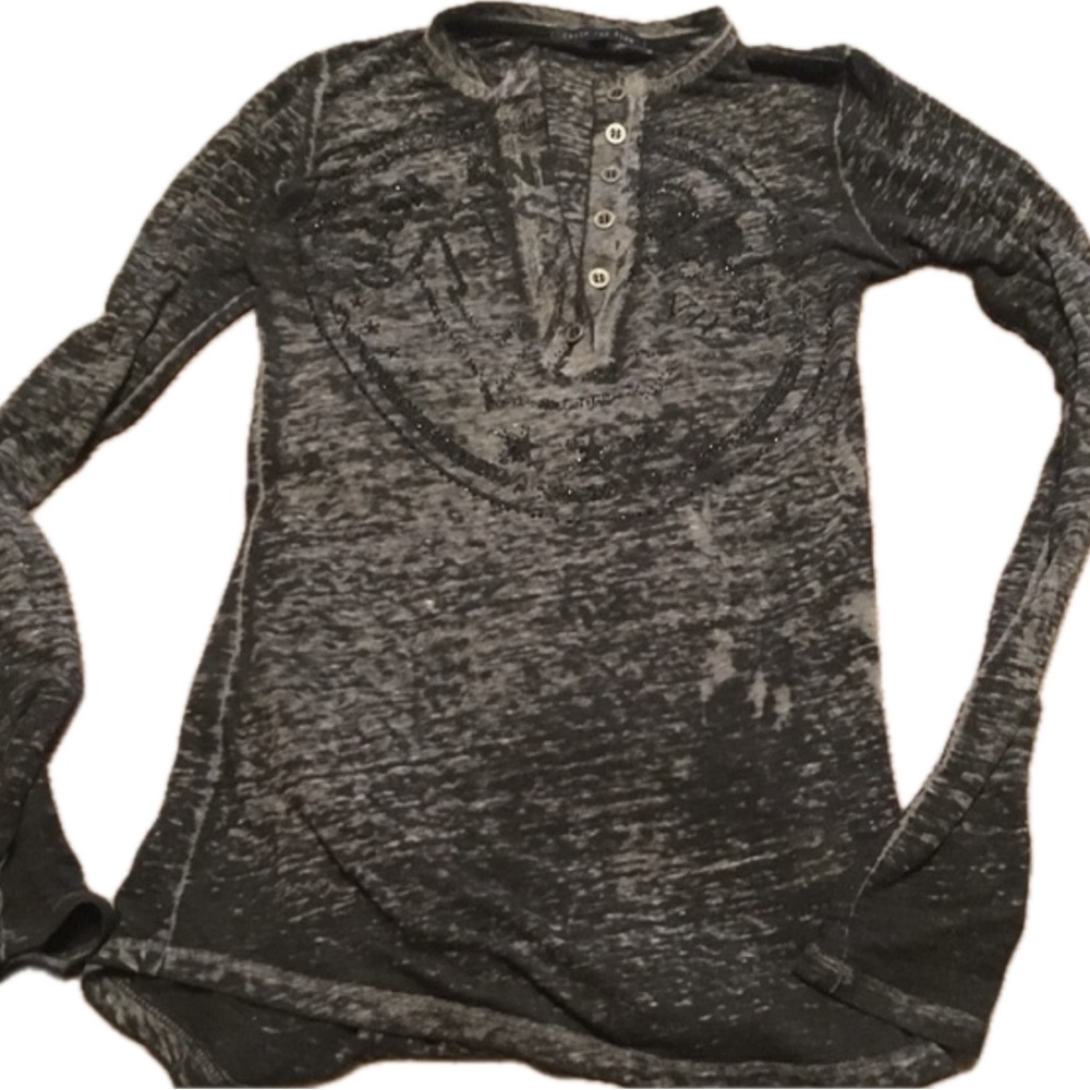 Crash & Burn Charcoal Button-Up Top